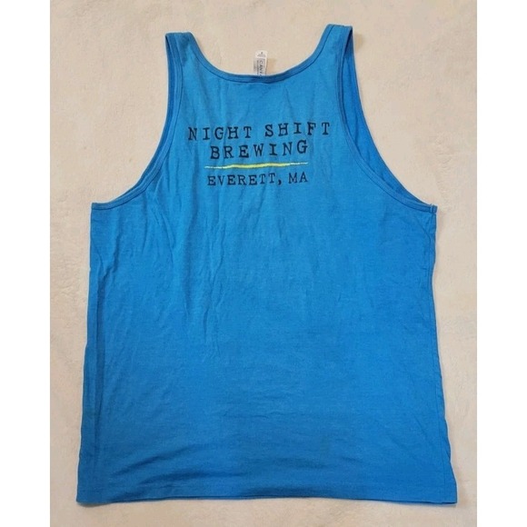 NIGHT SHIFT BREWING EVERETT, MA BLUE TANK TOP WITH OWL LOGO SIZE MEDIUM - Picture 3 of 6